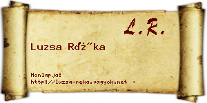 Luzsa Réka névjegykártya